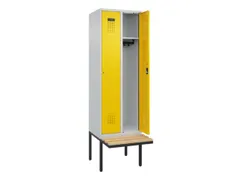 locker met bank,HxBxD 2120x600x815mm,2vak,vak B 300mm,cilinderslot