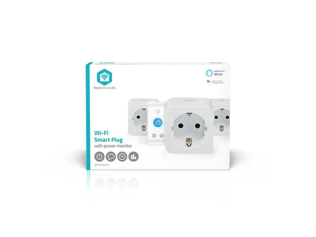 Nedis SmartLife Slimme Stekker Wi-Fi IP21 Wit 3 stuks