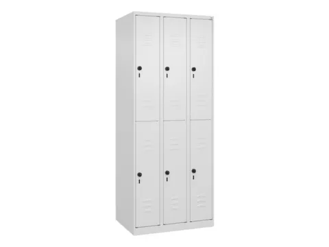 dubbeldekse locker,HxBxD 1850x750x500mm,3x2vak.,vak B 250mm