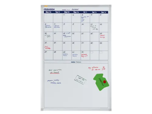 maandplanners,HxB 600x900mm,gelakt,magnetisch,bord wit,maand/vrij veld