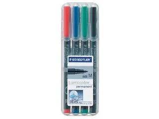 Viltstift Staedtler OHP Lumocolor 317 Medium 1.0mm Assorti 4 stuks - 3