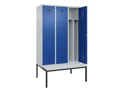 locker met bank,voor scheiding van kleding,HxBxD 2120x1200x815mm,3vak