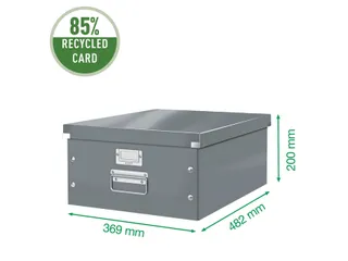 Opbergbox WOW Click & Store 369x200x482mm geel 85% gerecycled karton - 5