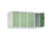 opzetkast,v. locker,4vak.,vak B 250mm,HxBxD 500x1000x500mm,vleugeldeur