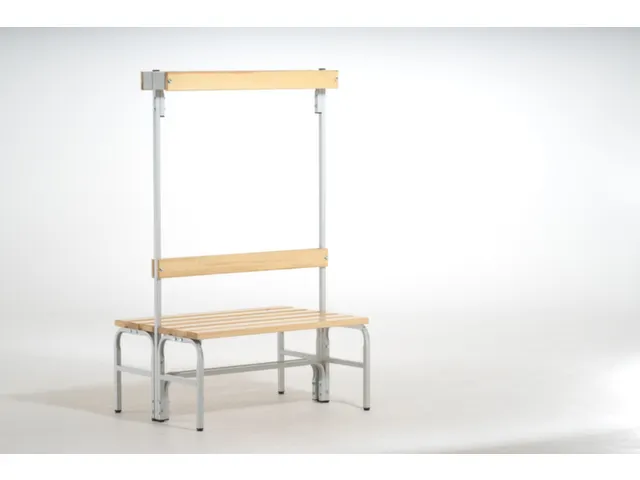 banc double HxLxP 1650x1015x725mm barrettes en bois