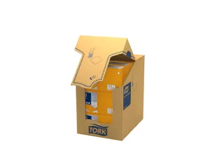 Cocktailservet Advanced 2-laags oranje 24x24cm ¼-vouw 12x200st 2400st - 3
