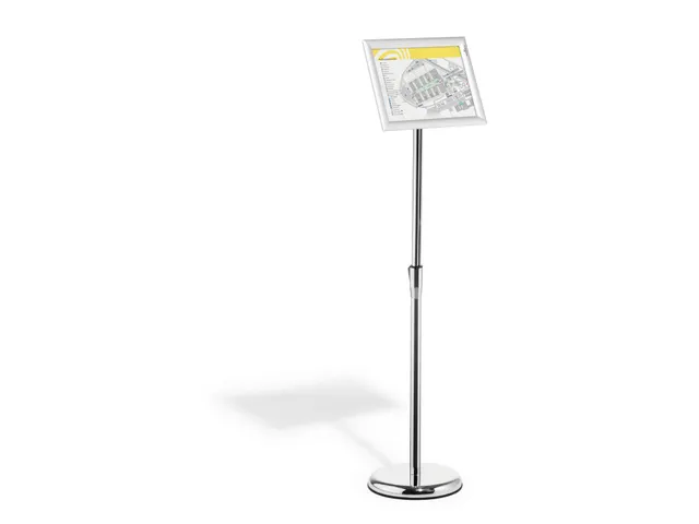 Support information sur pied avec cadre clipsable A4 aluminium