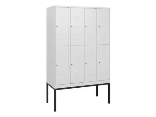 dubbeldekse locker,HxBxD 1950x1200x500mm,4x2vak.,vak B 300mm,cil.-slot