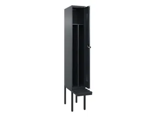 locker met bank,voor scheiding van kleding,HxBxD 2120x300x815mm,1vak - 1