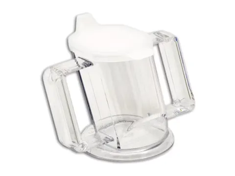 Beker HandyCup met deksel en grote handgrepen transparant