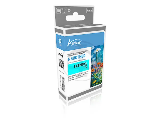 Astar Brother LC3219XLC MFCJ Inkt Cyaan HC Rebuilt 1500 pagina's