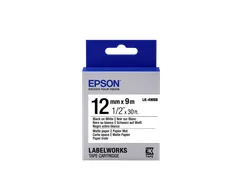 Matte Paper Tape - LK-4WBB Matte Pap Blk/Wht 12/9