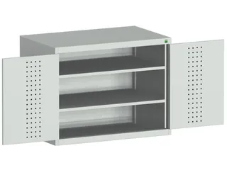 kast met geperforeerde platen,HxBxD 800x1050x525mm,2xStalen bodem - 1