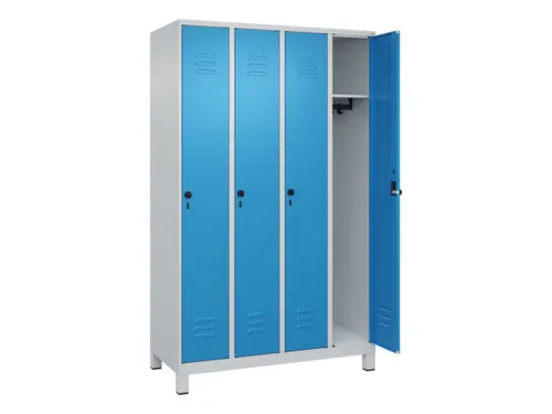 locker,HxBxD 1950x1200x500mm,4vak,vak B 300mm,draaigrendel,voeten