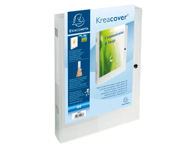 Klasseerdoos PP Krea cover rug 40mm wit