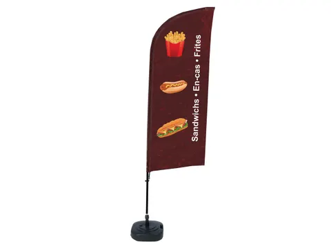 Horecavlag Alu Wind complete set "Sandwichs En-cas Frites"