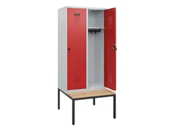 locker met bank,HxBxD 1950x800x815mm,2vak,vak B 400mm,draaigrendel