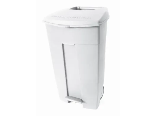afvalbak,1x120l,HxBxD 890x560x480mm,romp PE wit,deksel PE wit,2wielen