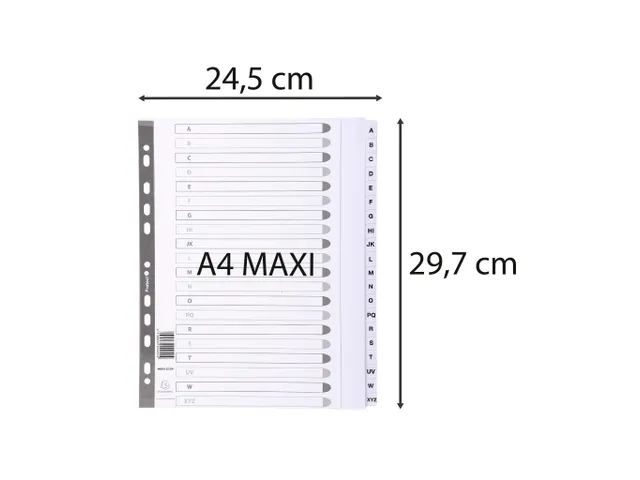 Bedrukte tabbladen geplastificeerde tabs 20-delig A-Z A4 maxi Assorti
