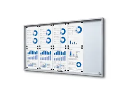 Vergrendelbaar notitiebord Indoor Slim 10xA4 met Schuifdeuren Zilver