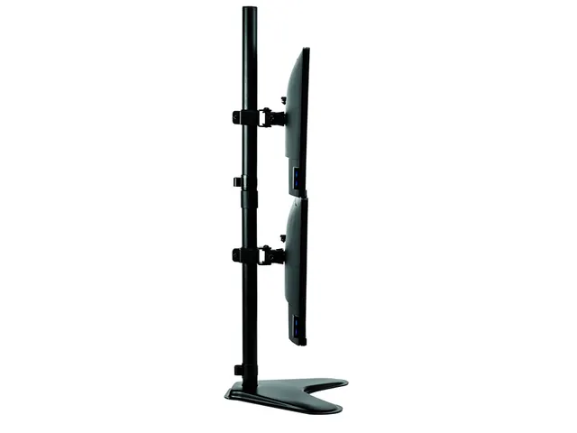 Bras écran Fellowes Seasa double vertical sur pied noir