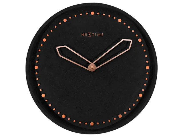 Wandklok NeXtime dia. 35 cm, polyresin, zwart