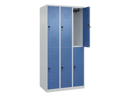 dubbeldekse locker,HxBxD 1850x900x500mm,3x2vak.,vak B 300mm