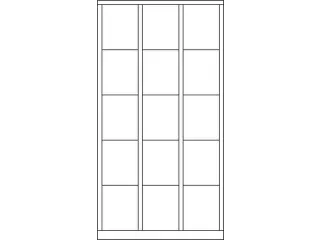 lockerkast,RAL 7035,HxBxD 1850x900x500mm,3x5vakken,vak B 300mm - 4