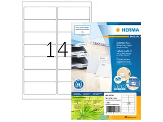 HERMA 10731 Etiketten gerecycled papier A4 99,1x38,1mm Wit 1120 stuks - 1