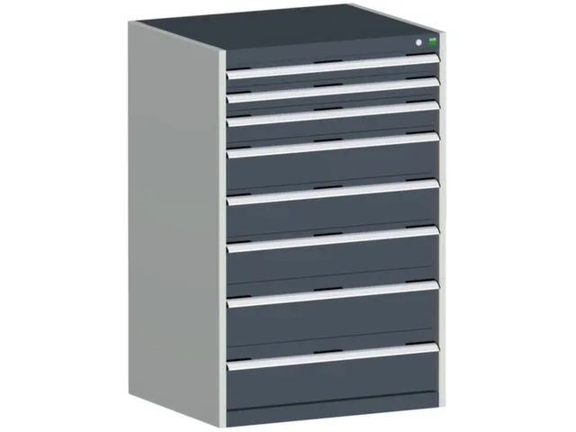 ladekast HxBxD 1200x800x750mm 8laden romp RAL7035 front RAL7016