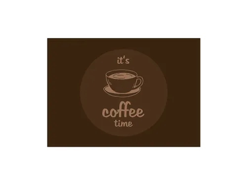 Placemat 45x32cm PVC Koffie Tijd Donkerbruin 6 Stuks