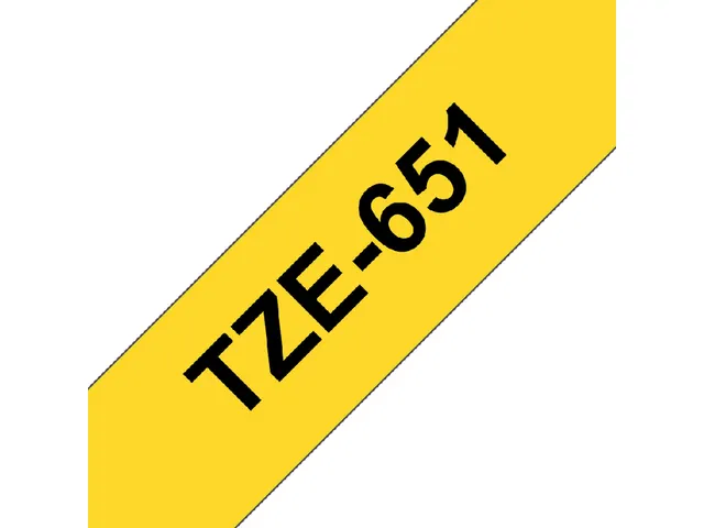 Ruban de lettrage Brother P-Touch TZe-651 standard 24mm noir sur jaune