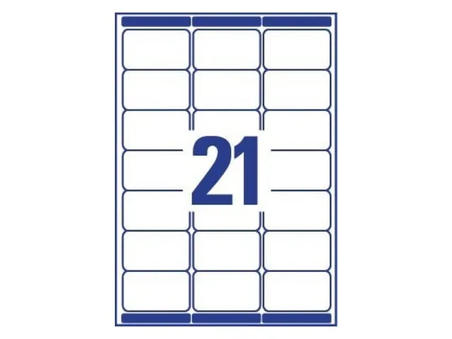 Etiket Avery L7160-250 63.5x38.1mm Wit 5250 Stuks