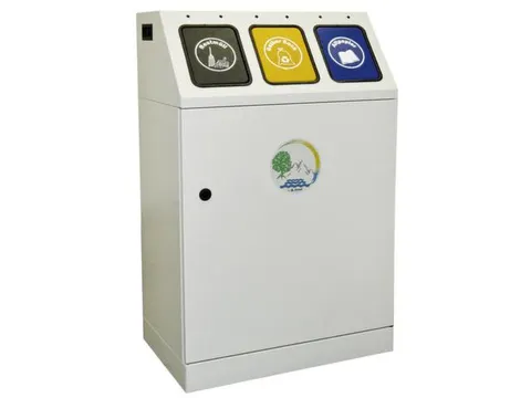 Afvalverzamelstation 3x30 Liter Romp Ral7035 Ral7016/ral1003/ral5010