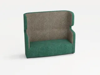 Sofa 2-Zits Geluidabsorberend Stof Turkoois/beige 1330x1570x760mm - 1
