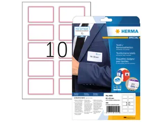 HERMA 4405 Naambadge textieletiketten A4 80x50mm Wit/rood 200 stuks - 1