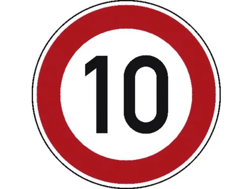 verkeersbord,maximumsnelheid 10km/h,conform StVO,aluminium