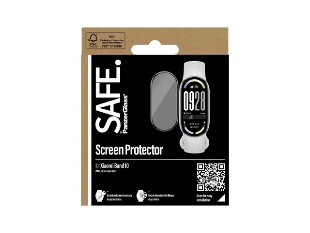 PanzerGlass SAFE. by Screen Protector w. Black Frame Xiaomi Band 10