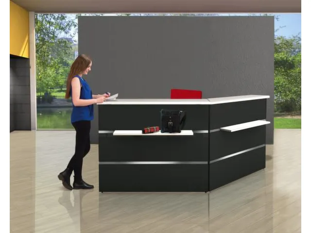 Balie Compleet 2350x 1710mm Met Hoek Tassenplank Front Antraciet