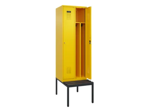 locker met bank,voor scheiding van kleding,HxBxD 2120x600x815mm,2vak
