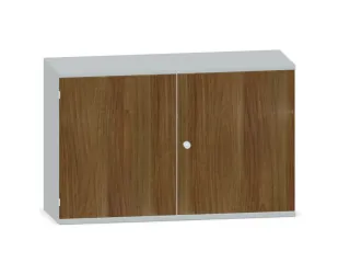 Kantoorkast 770x1200x430mm Decor Romp Lichtgrijs Decor Front Noten - 1
