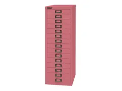 kantoor-ladekast HxBxD 860x279x380mm 15 laden romp + front pink staal