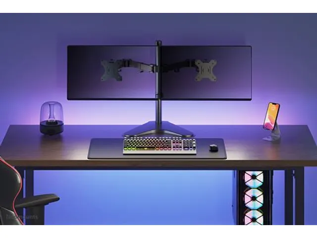 Monitorstandaard FPMAD550DD 2 schermen tot 32 inch met voet Zwart