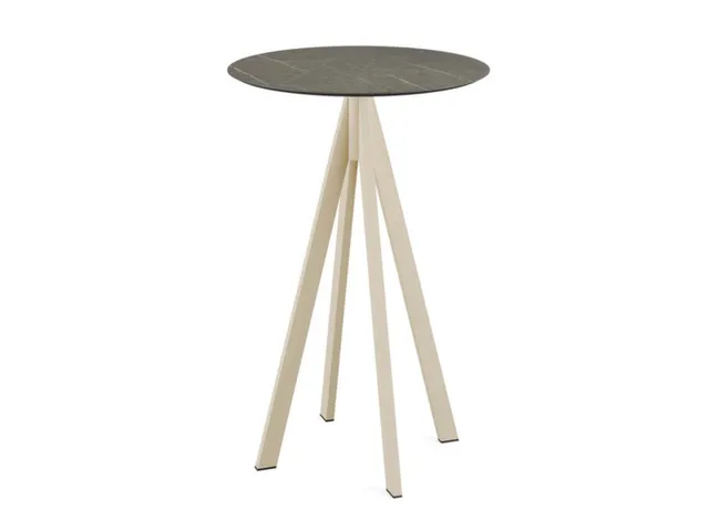 statafel,HxØ 1090x700mm,rond,4voeten zandkleuren