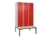 locker met bank,voor scheiding van kleding,HxBxD 2120x1200x815mm,3vak