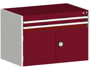 ladekast HxBxD 700x1050x750mm 2laden RAL7035 front RAL3004 - 2