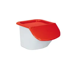 ingrediëntendispenser HxBxD 280x400x440mm 15l PP bak/deksel wit/rood