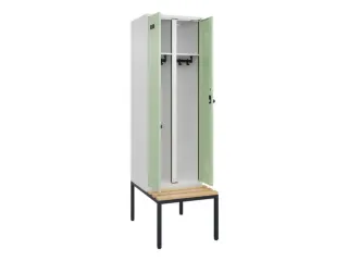locker met bank,voor scheiding van kleding,HxBxD 2120x600x815mm,2vak - 1