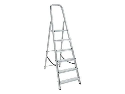 aluminium beugelladder eenzijdig 6treden stand H 1 21m aluminium