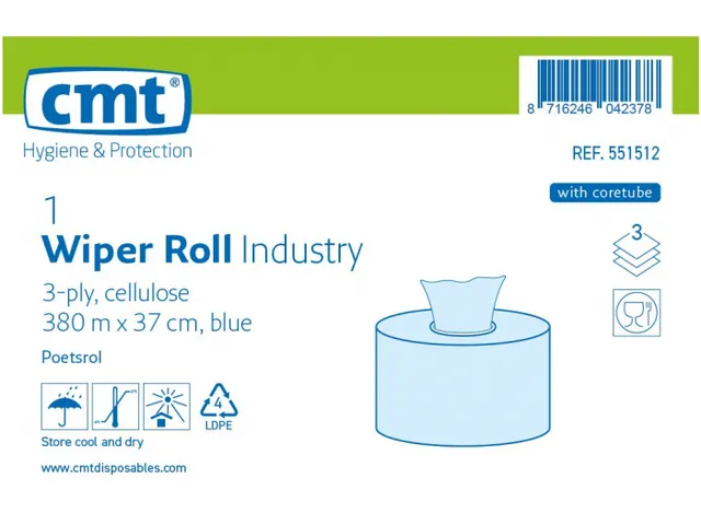 Poetsrol Industrie Cellulose 3-laags 380 Meter